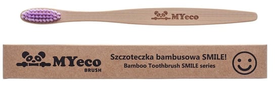 Myecobrush, Szczoteczka do zębów bambusowa fioletowa miękka Myecobrush