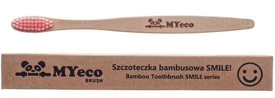 Myecobrush, Szczoteczka do zębów bambusowa różowa miękka Myecobrush