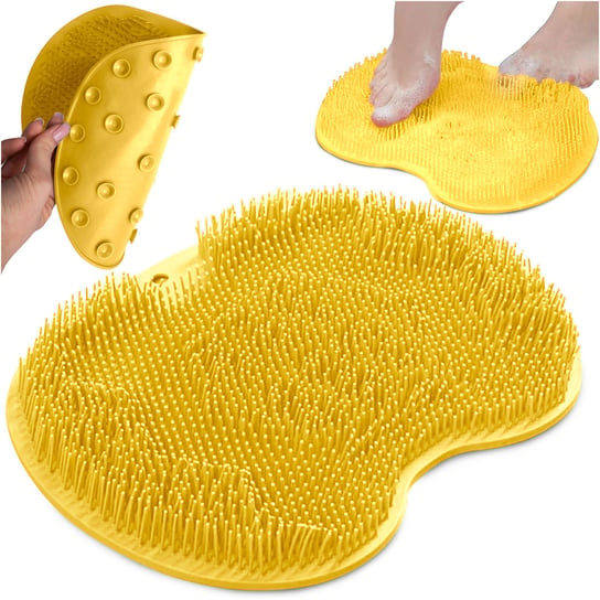 Myjka do stóp pleców silikon gąbka szczotka do ciała masaż stóp żółta SULPO