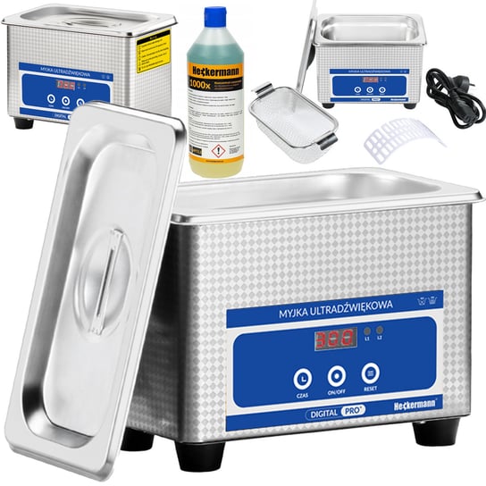 Myjka ultradźwiękowa Heckermann® 0,8L JP-008 + 1L płynu Heckermann