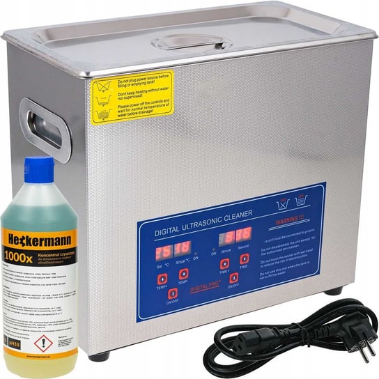 Myjka Ultradźwiękowa Heckermann Jp-031S 6,5L + Płyn 1L Heckermann