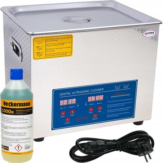 Myjka ultradźwiękowa Heckermann® JP-060S 15L + 1L płynu Heckermann