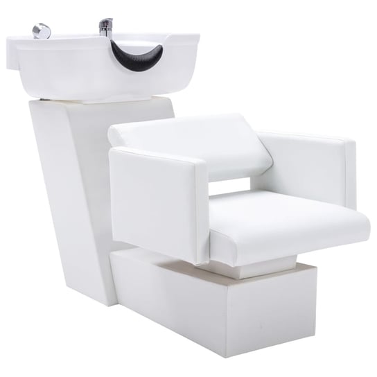Myjnia fryzjerska, fotel z umywalką, biała, 129x59x82 cm vidaXL