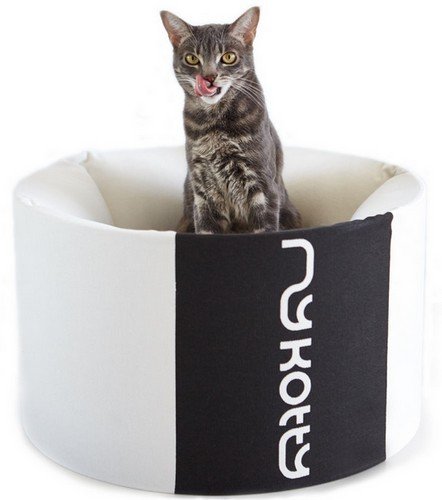 MyKotty, Łóżko dla kota OTI, biały, czarny, 51,5x30 cm. MyKotty