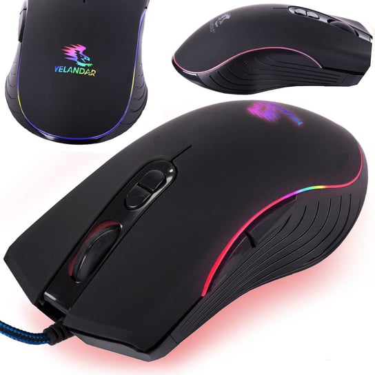 Mysz Myszka Optyczna Przewodowa Komputerowa Do Laptopa Pc Rgb Gamingowa VERK GROUP