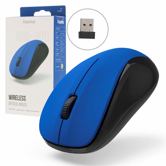 Myszka bezprzewodowa mysz Hama MW-300 V2 1200dpi USB sensor optyczny cicha Hama