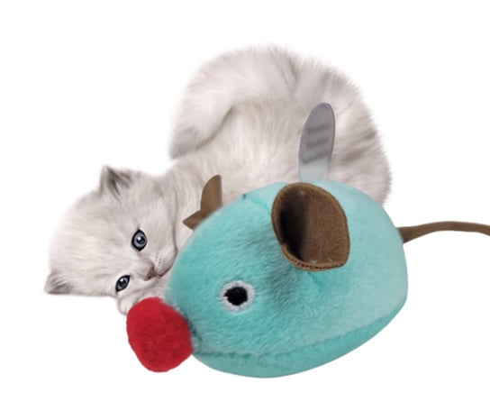 Myszka dla kota zabawka piszcząca 7cm niebieska ABC