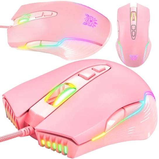 Myszka Gamingowa przewodowa ONIKUMA CW905 RGB różowa Onikuma