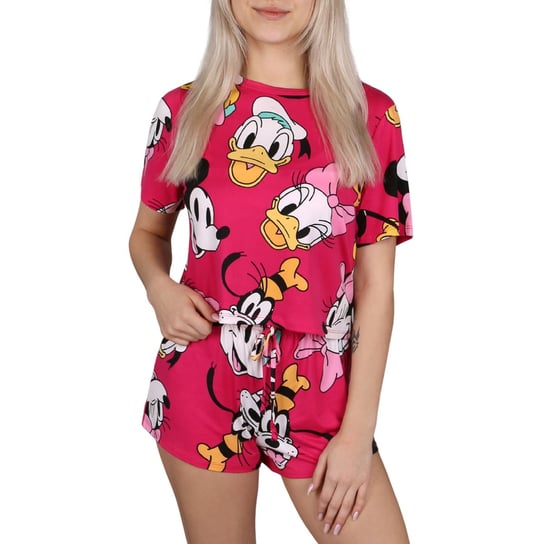 Myszka Mickey Disney Różowa piżama damska na krótki rękaw, letnia piżama L Disney