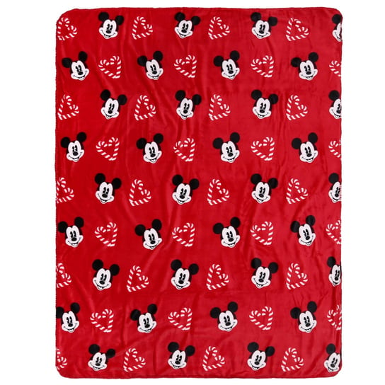 Myszka Mickey Disney Świąteczny Koc/Narzuta Czerwony, Ciepły, Przytulny 120X150Cm, Oeko-Tex Disney