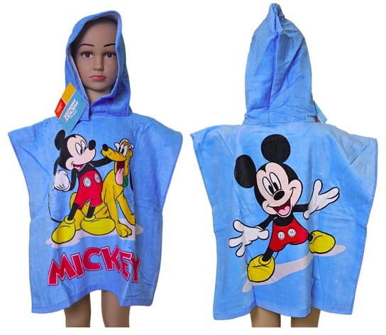 Myszka Mickey Ponczo Ręcznik Dziecięcy Okrycie Kąpielowy 100% Bawełna Disney