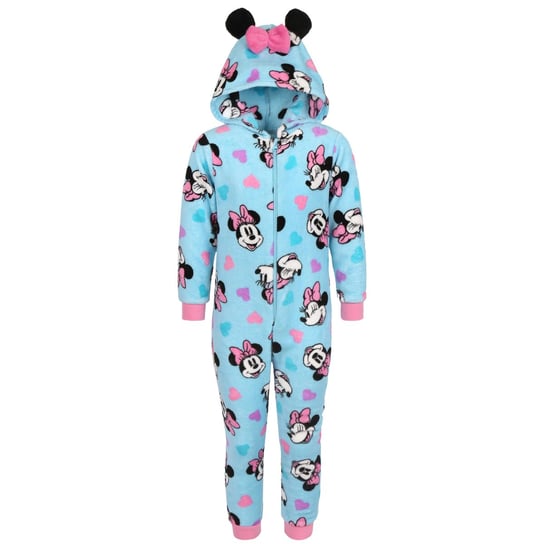 Myszka Minnie Disney Niebieska, polarowa piżama jednoczęściowa, dziecięce onesie z kapturem, OEKO-TEX 5-6 lat 110-116 cm Disney