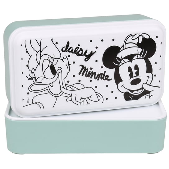 Myszka Minnie I Daisy Disney 2X Miętowy Pojemnik Na Jedzenie, Śniadaniówka 18,5X5X5 cm Uniwersalny Disney
