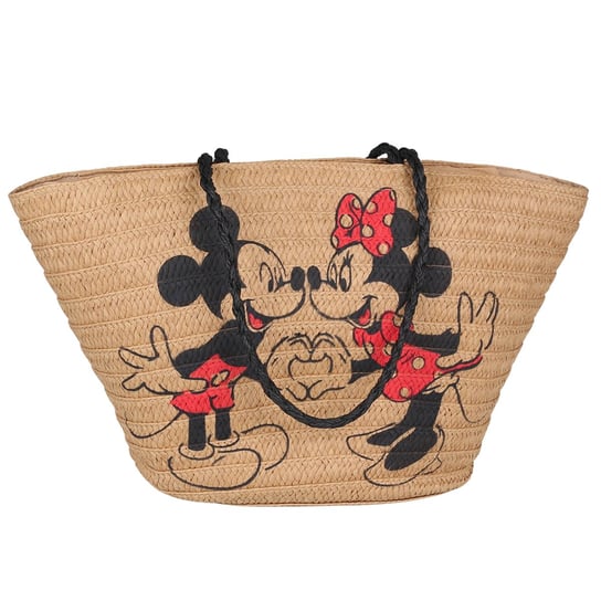 Myszka Minnie I Mickey Disney Słomiana Torba Shopper Na Zamek, Duża Torba Pleciona Uniwersalny Disney