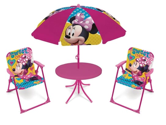 Myszka Minnie Miki Dzieci Stolik Krzesła Parasol Arditex