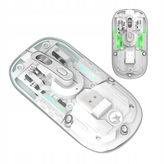 Myszka opytczna MARVO Prism 20W transparentna M808W bezprzewodowa BT+2.4G Marvo