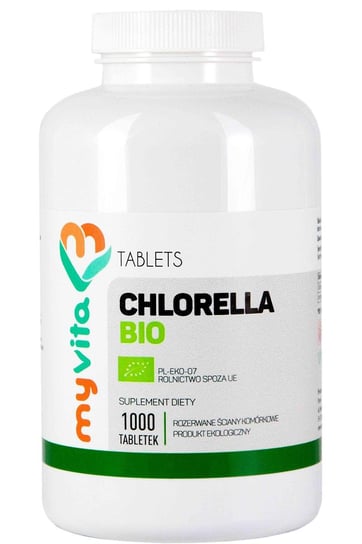 MyVita, Chlorella algi Bio 250mg, rozerwane ściany komórkowe, suplement diety, 1000 tabletek Proness