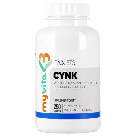MyVita, Cynk 15 mg, suplement diety, 250 tabletek MyVita