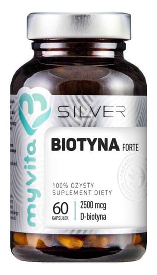 MyVita, Silver, biotyna forte 2500 µg 100%, Suplement diety, 60 kaps. MyVita
