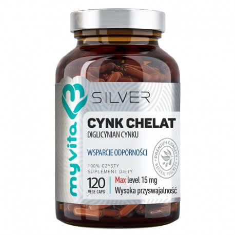 MyVita, Silver Cynk Chelat, Suplement diety, 120 kaps. MyVita
