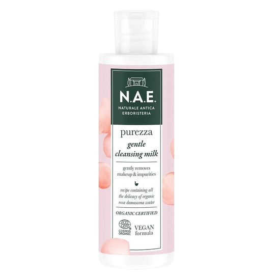 N.A.E Purezza Gentle Cleansing Milk delikatne mleczko oczyszczające do twarzy z organiczną wodą z róży damasceńskiej 200ml N.A.E