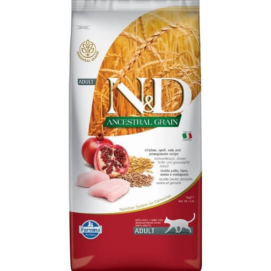 N&D Ancestral Cat Chicken Spelt Oats Pomegranate 10 KG Sucha karma kot orkisz FARMINA