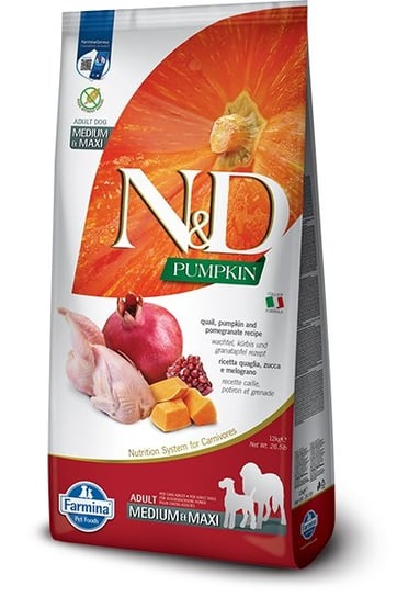 N&D, karma sucha dla psa, Pumpkin&Pomegranate, 12 kg FARMINA