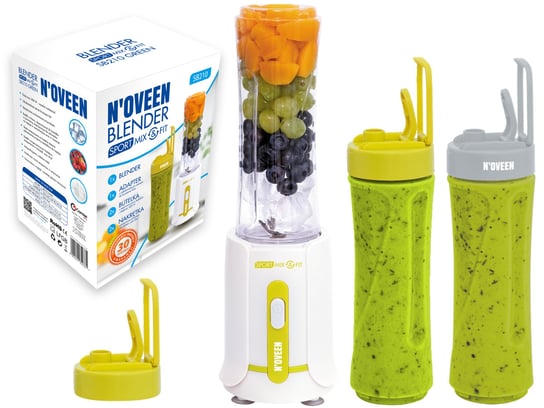 N'oveen,Blender Osobisty Do Smoothie Koktajli Zielony + 3 Butelki ,300 W N'oveen