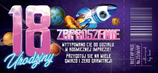 Na 18 Urodziny Zaproszenie Z Biletem Vip Zestaw 10 Szt Zdl5 yeku