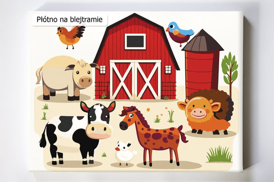 Na mojej farmie, zwierzęta, farma, dla dzieci, malowanie po numerach Akrylowo