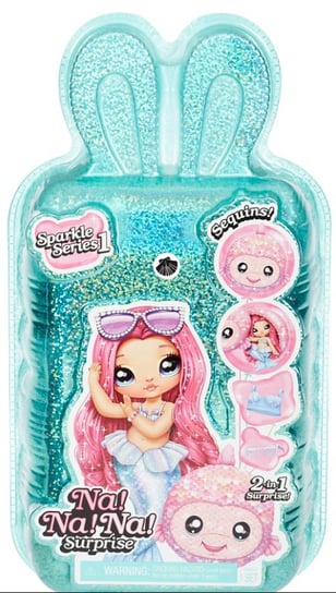 Na! Na! Na! Surprise, mini lalka z maskotką 2-in-1 Pom Doll- Sparkle Mermaid Na! Na! Na! Surprise