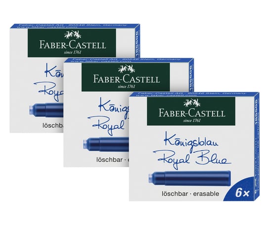 Naboje atramentowe krótkie, niebieskie Faber-Castell - 18 sztuk Faber-Castell