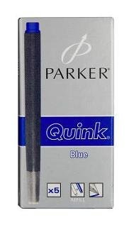 Naboje atramentowe, niebieskie, 5 sztuk, Parker Parker