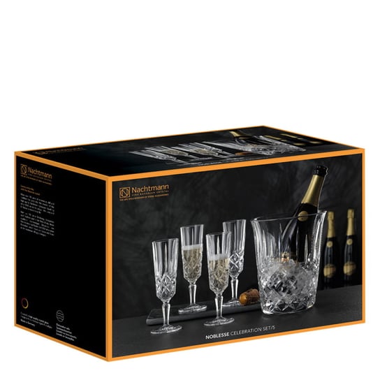 Nachtmann Noblesse Celebration zestaw do szampana 4 kieliszki + pojemnik na lód Nachtmann