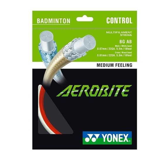Naciąg Do Badmintona Hybrydowy Yonex Bg Aerobite Biało/Czerwony Yonex