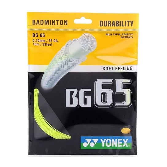 Naciąg Do Badmintona Yonex Bg 65 Żółty 10 M Yonex
