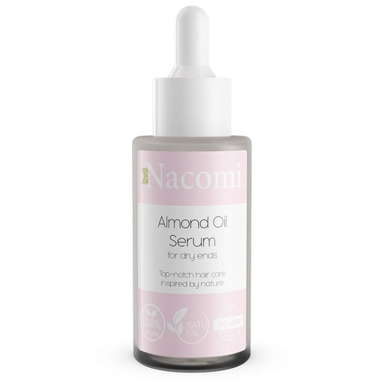 Nacomi, Almond Oil Serum, serum na końcówki włosów z olejem ze słodkich migdałów z pipetą, 50 ml Nacomi
