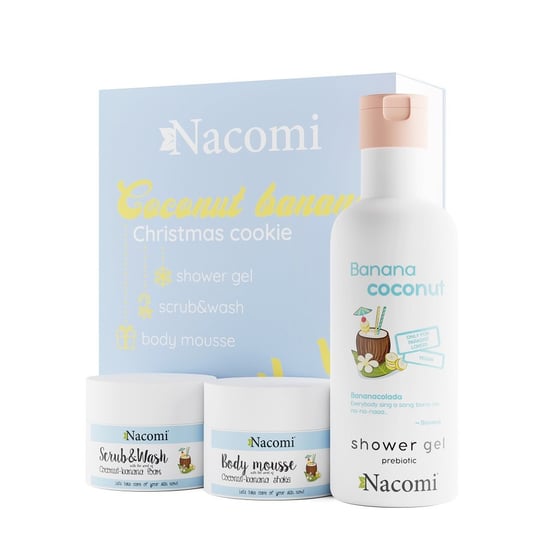 Nacomi, Coconut-Banana Christmas Cake, Zestaw kosmetyków do pielęgnacji, 3 szt. Nacomi