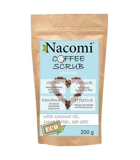 Nacomi, Coffee Scrub, suchy peeling kawowy do ciała Kokos, 200 g Nacomi
