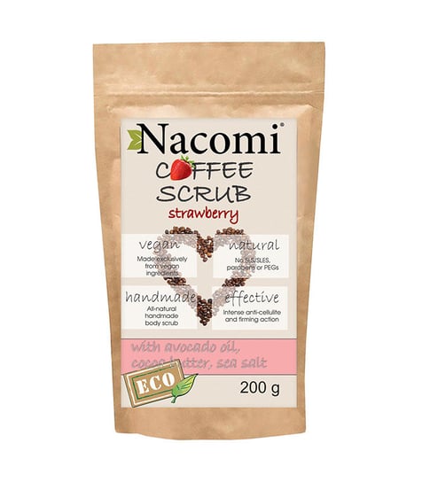 Nacomi, Coffee Scrub, suchy peeling kawowy do ciała Truskawka, 200 g Nacomi