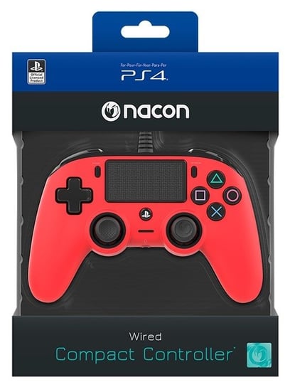 NACON PS4 Pad przewodowy Compact Czerwony Nacon