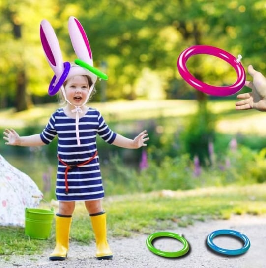 Nadmuchiwana czapka królika z pierścieniami do zabawy Hedo