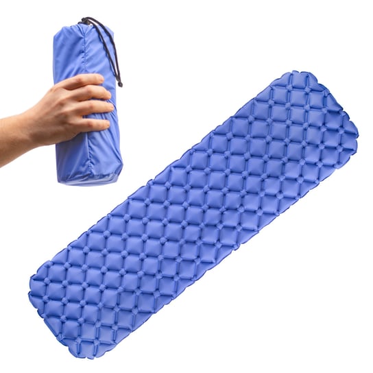 Nadmuchiwany Materac Turystyczny - 187x56 cm, Niebieski SportVida