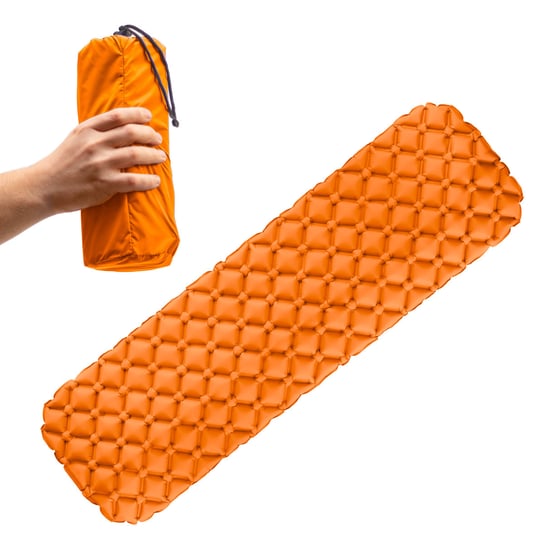 Nadmuchiwany Materac Turystyczny - 187x56 cm, Pomarańczowy SportVida