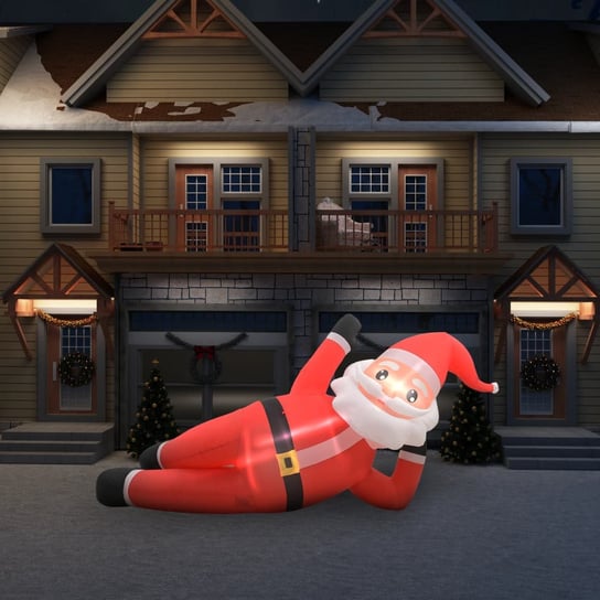 Nadmuchiwany Święty Mikołaj z LED, IP44, czerwony, 360 cm, XXL vidaXL