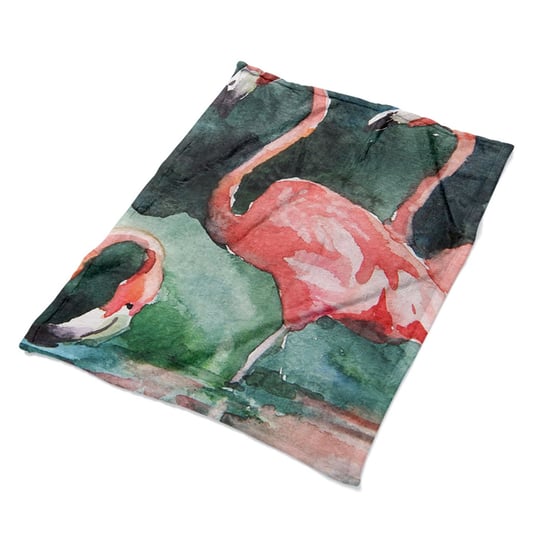 Nadruk koce na fotel Malowane flamingi ze wzorem, Fabricsy Fabricsy