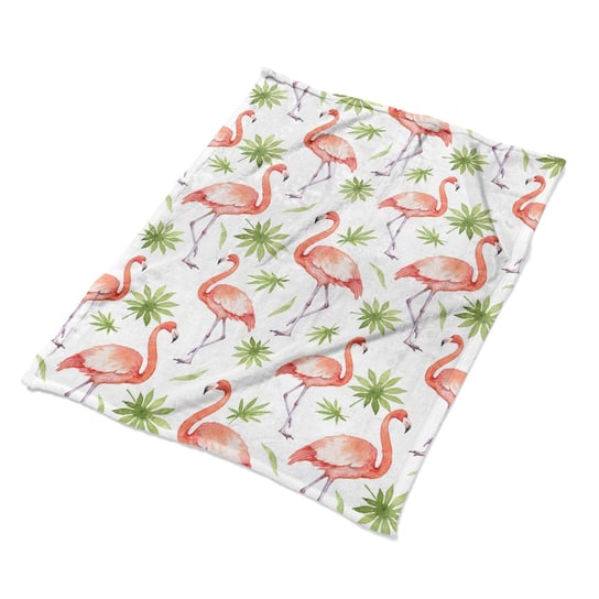 Nadruk Narzuta pluszowa koc Flamingi tkanina wzór, Fabricsy Fabricsy