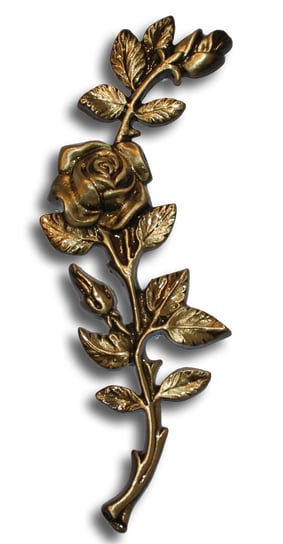 Nagrobna Róża gałązka, odlew z mosiądzu, wys. 21 cm ARTVIC