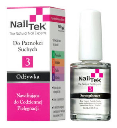 Nail Tek, Protection Plus III,  odżywka do paznokci twardych, suchych i kruchych, 15 ml Nail Tek