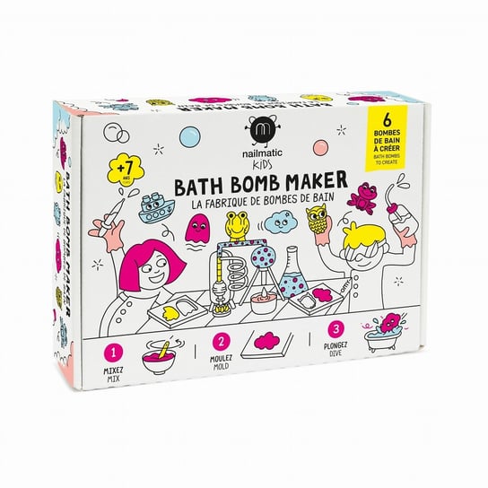 Nailmatic Kids Bath Bomb Maker zestaw do tworzenia kul kąpielowych 6 kształtów Nailmatic